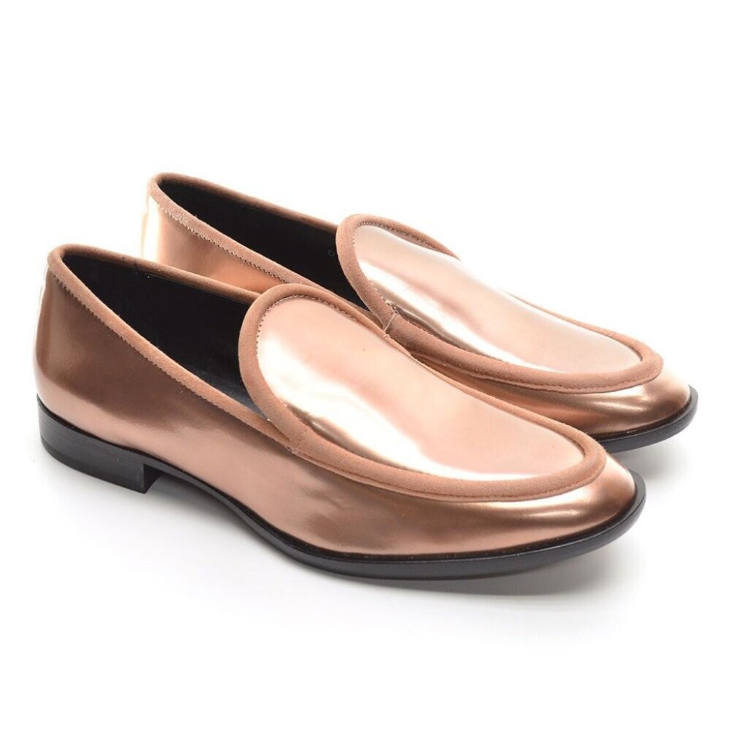 Attilio Giusti Leombruni Agl Rose Gold Loafers 36.5 New